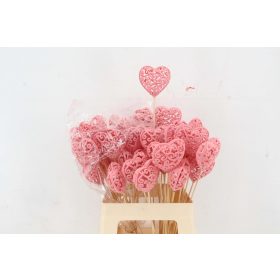 Szív Nonfi pálcás betűző - Rózsaszín 6x50 cm