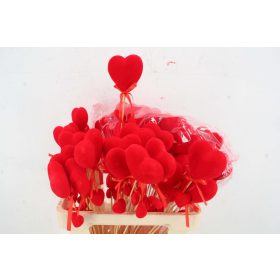 Szív+ Mini szíves ipálcás betűző - Bordó 6x50 cm