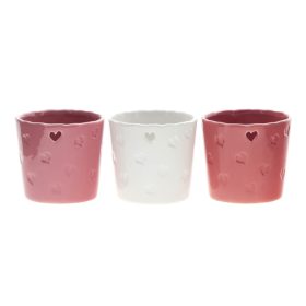 Goodhearts Szíves kerámia kaspó - 3 színben 11x9 cm