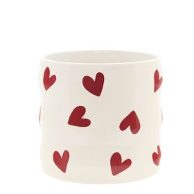 Bubble Heart kerámia kaspó - Fehér 13x12 cm