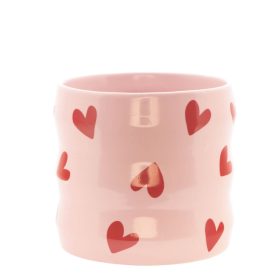 Bubble Heart kerámia kaspó - Pink 13x12 cm
