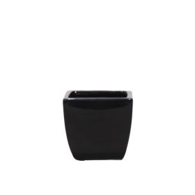 Luke Szögletes kerámai kaspó - Fekete 7x6 cm