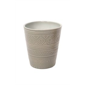 Tribal Őszi kerámai kaspó -Szürke P12