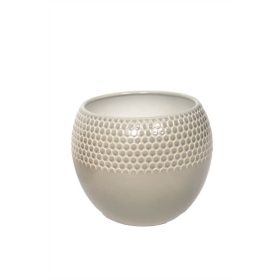 Méhsejt Mintás Gömb kerámia kaspó - Szürke P12