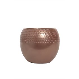 Méhsejt Mintás Gömb kerámia kaspó - Rose Gold P12