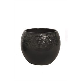 Symmetric Metál Antracit Gömb kerámia kaspó P12