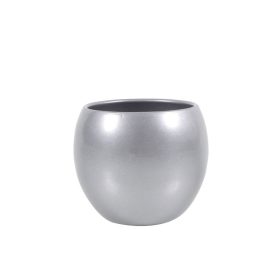 Ezüst Metál Gömb kerámia kaspó - P12