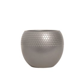 Méhsejt Mintás Gömb kerámia kaspó - Silver P12