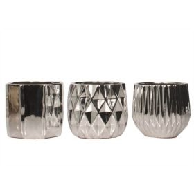 Dolomit Electroplated kerámia kaspó mix - Ezüst P12