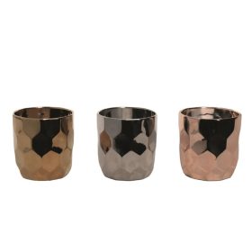 Dolomit Electroplated kerámia kaspó mix - 3 színben P12