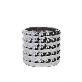 Luxury Bogyós kerámia kaspó - Ezüst R13