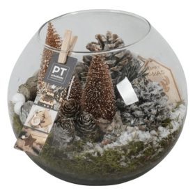   Xmas Karácsonyi üveg gömb dekoráció nagy - Bronz 20x20 cm