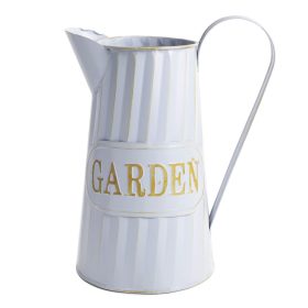   "Garden" feliratos bádog kancsó - Világoskék 23x14 cm