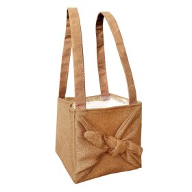   Masnis Bőr füles textil táska - Barna 14x15x18 cm (VÍZHATLAN)