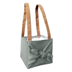   Masnis Bőr füles textil táska - Szürke 14x15x18 cm (VÍZHATLAN)