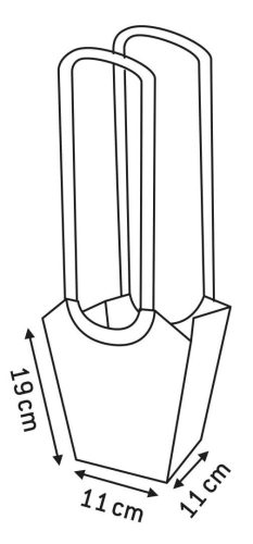 Aqua Füles Virág mintás növény táska - Zöld 10x17x20 cm