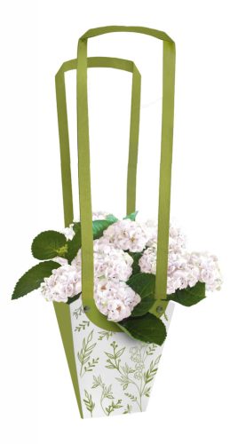 Aqua Füles növény táska - Zöld Virágos 7x10x13 cm