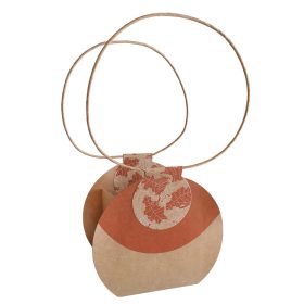   "Moon" Levél mintás papír táska - Narancs 12x12x12 cm