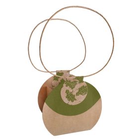   "Moon" Levél mintás papír táska - Zöld 12x12x12 cm
