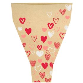   Valentin Szíves natúr csokoralátét - Barna 50x35x10 cm (50 db)