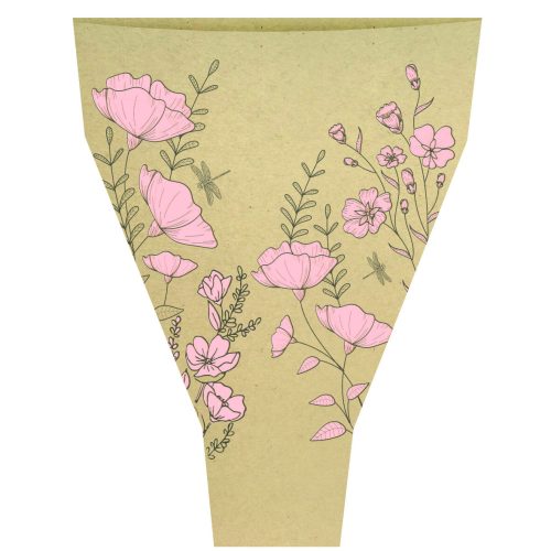 Virág Mintás natúr csokoralátét - Pink 55x35x10 cm (50 db)