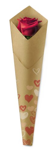 Valentine's Day papír display - Barna Szív Mintás 73x15x13,5 cm