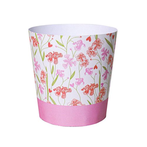 EUREKA cserepes papír display - Rózsaszín Virág Mintás 13x13x10 cm