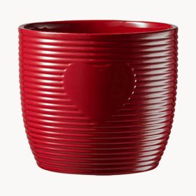   "Heartbeat" Szíves kerámia kaspó - Piros 13x12 cm