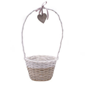   Kerti Füles Kosár Szív Lógóval Vízhatlan - Barna 24x52 cm