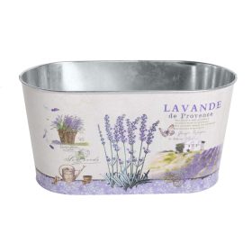 Levendula Virágos ovális bádog - Lila 23x12 cm
