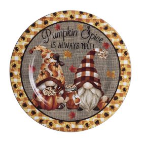 Manós Őszi plastic tálca - Barna 34 cm