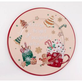 Karácsonyi sütis bádog tálca - Barna 34 cm