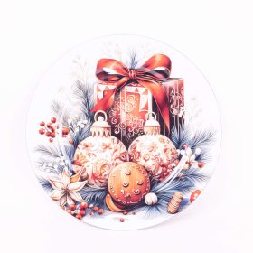 Adventi mintás műanyag tálca - Fehér 34 cm