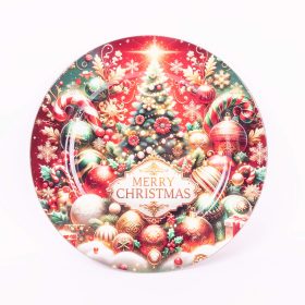 Karácsonyfás műanyag tálca - Piros 34 cm