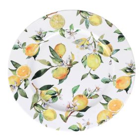 Citromos bádog tálca - Fehér 33 cm