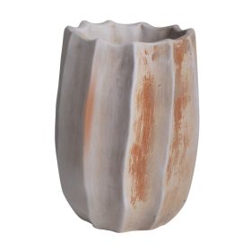 Bordás beton váza - Barna 13x17 cm