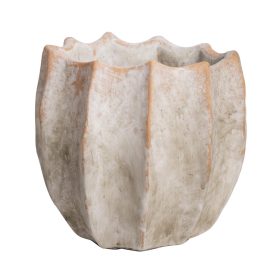 Bordás beton kaspó - Barna 14x12 cm