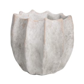 Bordás beton kaspó - Szürke 14x12 cm