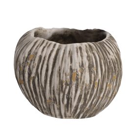 Fahatású Öblös beton kaspó - Barna 19x14 cm