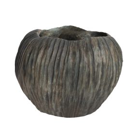 Fahatású Öblös beton kaspó - Sötét Szürke 15x11 cm