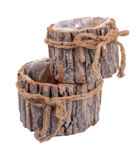 Faháncs kaspó szett - 3 színben 15-12 cm (2 db-os)
