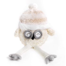 Hóbagoly textil lógólábú - Krém 20x15 cm