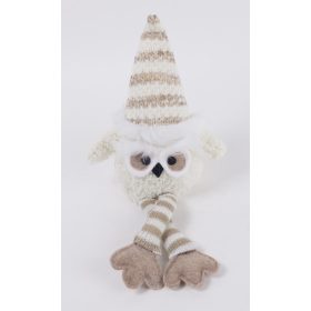 Hóbagoly textil lógólábú - Barna 29 cm