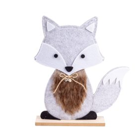 Őszi fa talpas textil Róka - Barna 24x5x10 cm