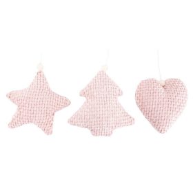 Kar. textil dísz 3 mintával - Rózsaszín 11 cm