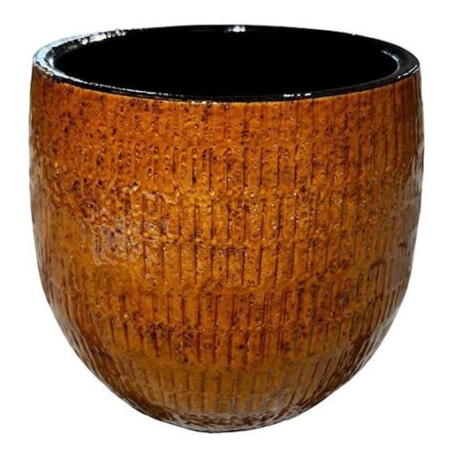 Olivier kerámia váza - Narancs 23x21 cm