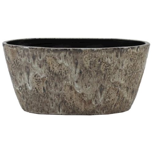 Ortigo ovális kerámia tál - Barna 32x15x15 cm
