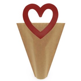 AiLove Füles papír csokor táska - Bordó 35x30x10