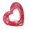 Szív Alakú rattan csokortartó - Piros 25 cm