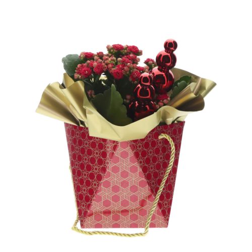 Lumix X-Mas papír táska - Piros 12x12x14 cm